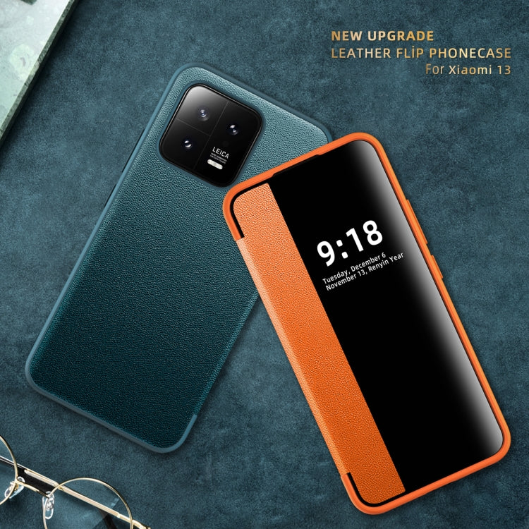 For Xiaomi 13 Magnetic Side Window View Shockproof Horizontal Flip Leather Case(Black) - free shipping - PMC TechLife - Order now!