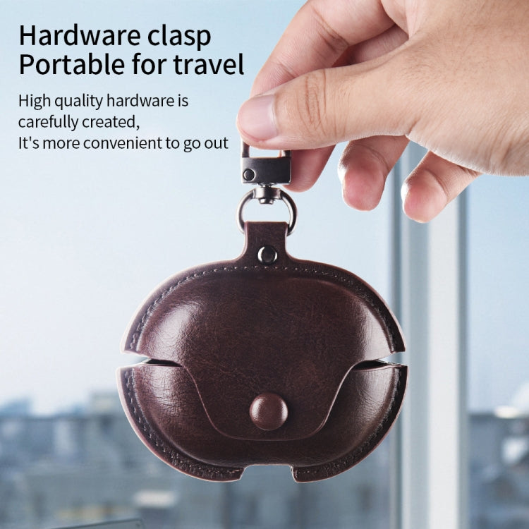 For Huawei FreeBuds Pro 2 Business Leather Earphone Protective Case with Hook(Red) - Huawei Earphone Case by PMC TechLife | Online Shopping South Africa | PMC TechLife