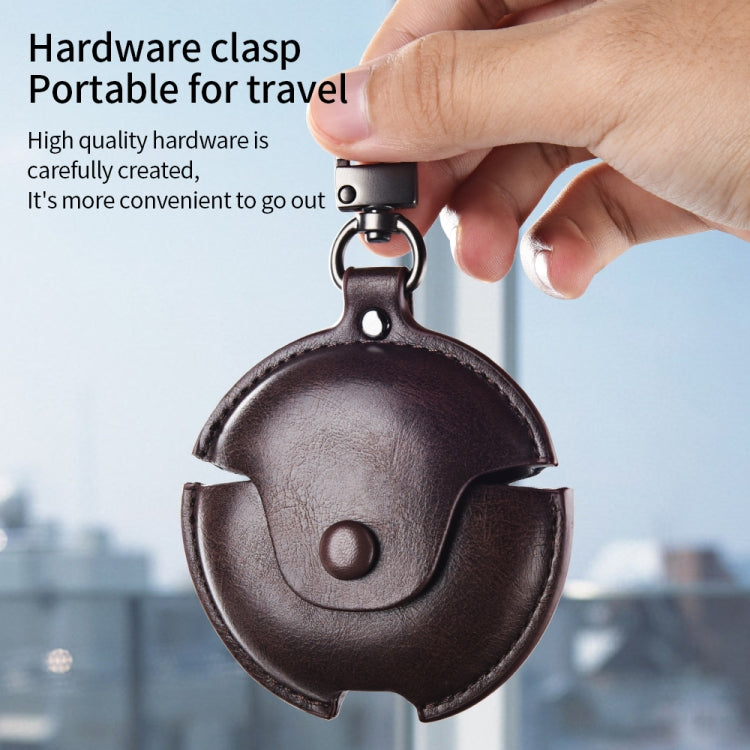 For Huawei FreeBuds 4 / 4E Business Leather Earphone Protective Case with Hook(Blue) - Huawei Earphone Case by PMC TechLife | Online Shopping South Africa | PMC TechLife | Buy Now Pay Later Mobicred