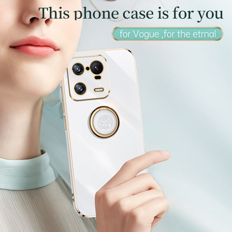 For Xiaomi 13 Pro XINLI Straight Edge 6D Electroplate TPU Phone Case with Ring Holder(Pink) - free shipping - PMC TechLife - Order now!