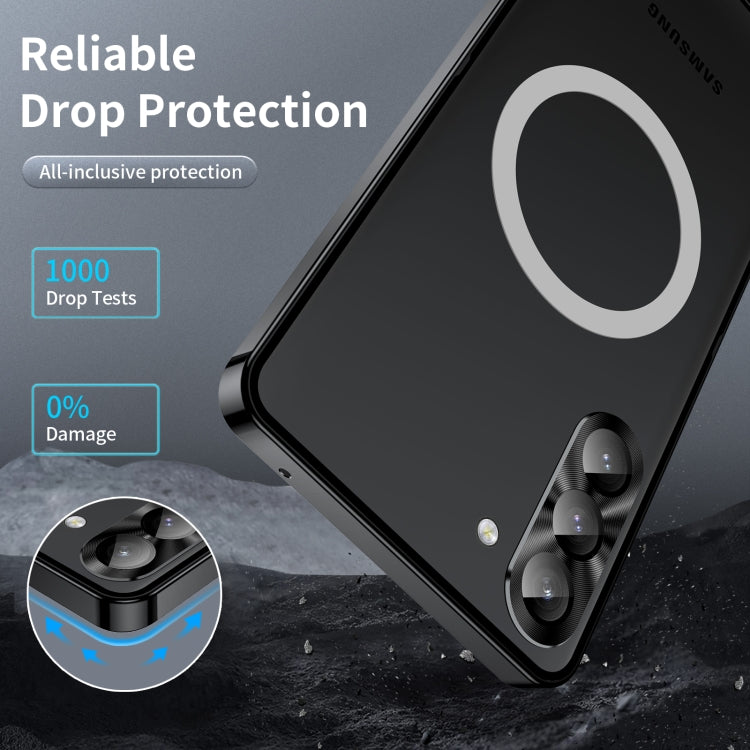 For Samsung Galaxy S23 5G MagSafe Magnetic Frosted Metal Phone Case(Black) - Galaxy S23 5G Cases by PMC TechLife | Online Shopping South Africa | PMC TechLife