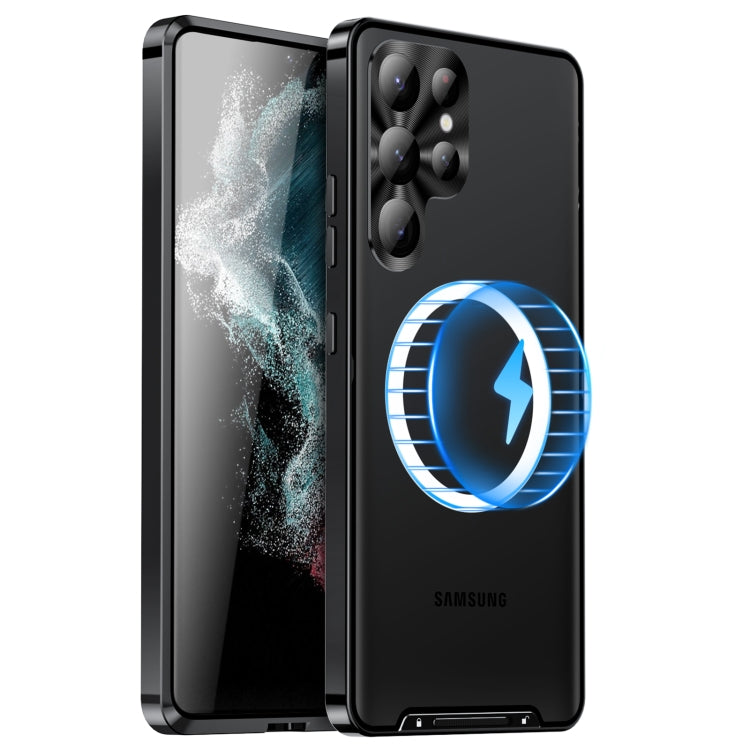 For Samsung Galaxy S23 Ultra 5G MagSafe Magnetic Frosted Metal Phone Case(Black) - Galaxy S23 Ultra 5G Cases by PMC TechLife | Online Shopping South Africa | PMC TechLife