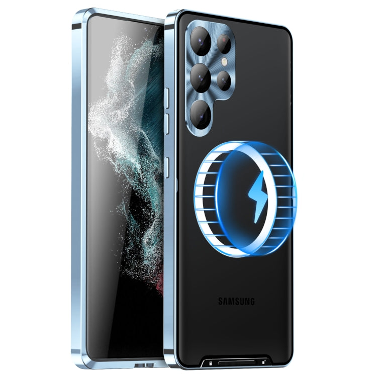 For Samsung Galaxy S23 Ultra 5G MagSafe Magnetic Frosted Metal Phone Case(Blue) - Galaxy S23 Ultra 5G Cases by PMC TechLife | Online Shopping South Africa | PMC TechLife