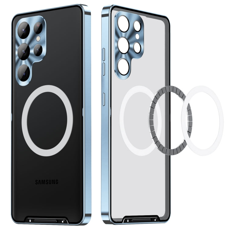 For Samsung Galaxy S23 Ultra 5G MagSafe Magnetic Frosted Metal Phone Case(Blue) - Galaxy S23 Ultra 5G Cases by PMC TechLife | Online Shopping South Africa | PMC TechLife