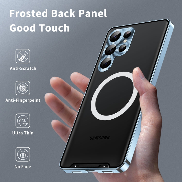For Samsung Galaxy S23 Ultra 5G MagSafe Magnetic Frosted Metal Phone Case(Blue) - Galaxy S23 Ultra 5G Cases by PMC TechLife | Online Shopping South Africa | PMC TechLife