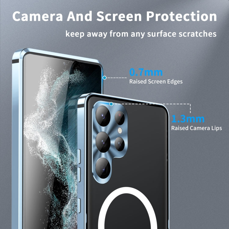 For Samsung Galaxy S23 Ultra 5G MagSafe Magnetic Frosted Metal Phone Case(Blue) - Galaxy S23 Ultra 5G Cases by PMC TechLife | Online Shopping South Africa | PMC TechLife