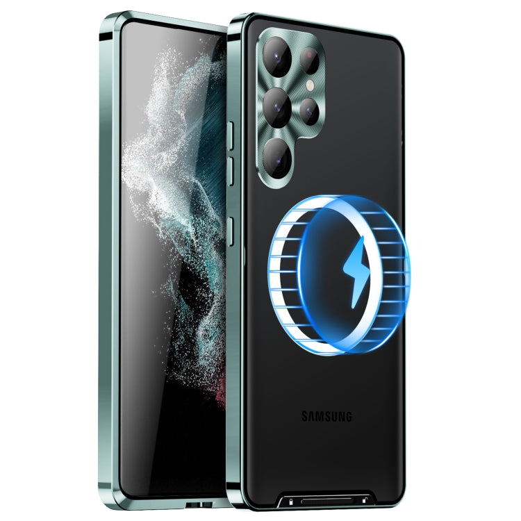 For Samsung Galaxy S23 Ultra 5G MagSafe Magnetic Frosted Metal Phone Case(Green) - Galaxy S23 Ultra 5G Cases by PMC TechLife | Online Shopping South Africa | PMC TechLife | Buy Now Pay Later Mobicred