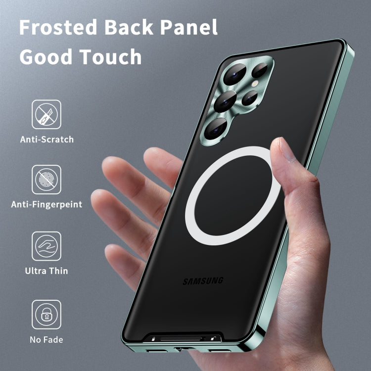 For Samsung Galaxy S23 Ultra 5G MagSafe Magnetic Frosted Metal Phone Case(Green) - Galaxy S23 Ultra 5G Cases by PMC TechLife | Online Shopping South Africa | PMC TechLife | Buy Now Pay Later Mobicred