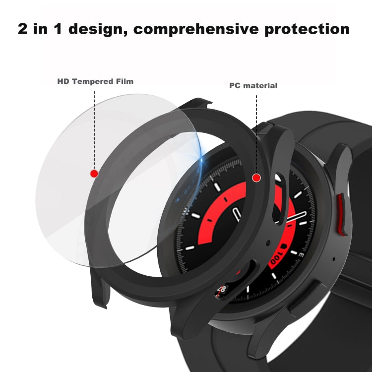 For Samsung Galaxy Watch5 Pro 45mm PC + Tempered Film Fuel Injection Watch Protective Case(Silver) - free shipping - PMC TechLife - Order now!