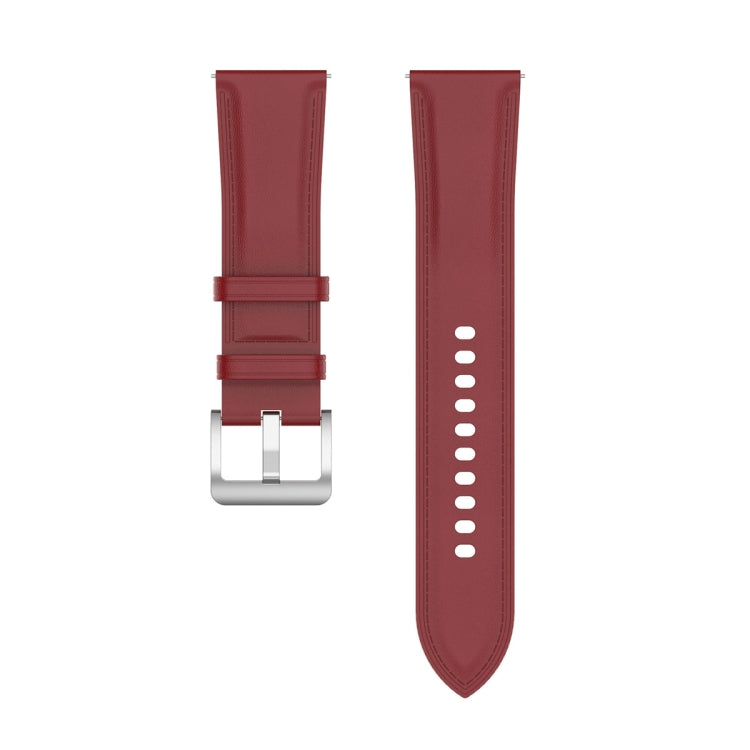 For Huawei Watch Buds/Xiaomi Watch S2 22mm Genuine Leather Watch Band(Red) - Watch Bands by PMC TechLife | Online Shopping South Africa | PMC TechLife | Buy Now Pay Later Mobicred