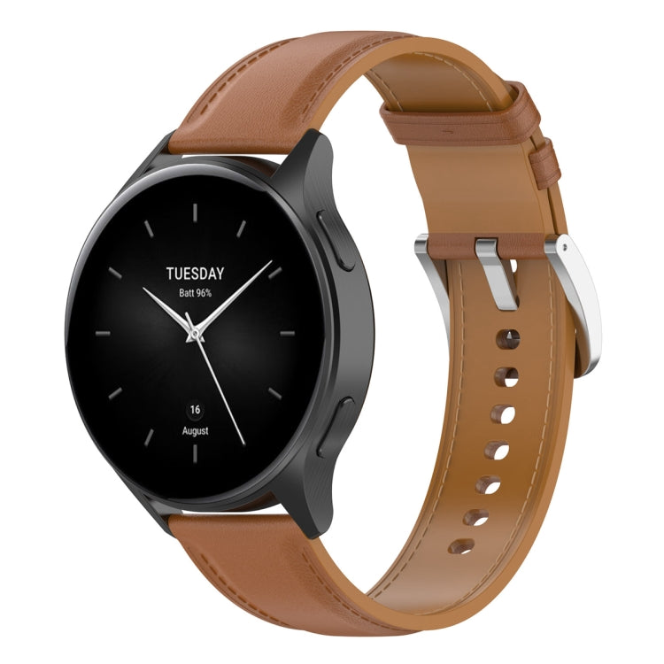 For Huawei Watch Buds/Xiaomi Watch S2 22mm Genuine Leather Watch Band(Light Brown) - free shipping - PMC TechLife - Order now!