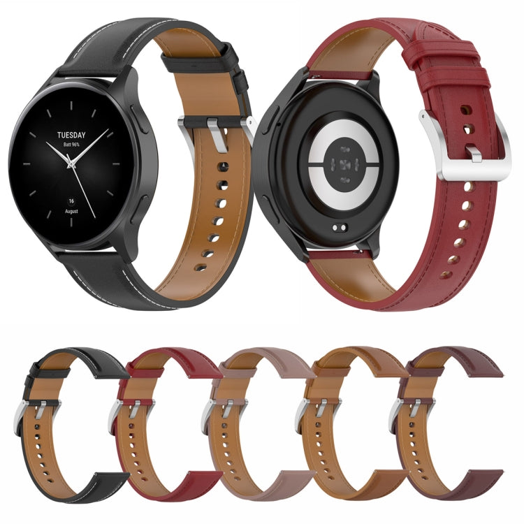 For Huawei Watch Buds/Xiaomi Watch S2 22mm Genuine Leather Watch Band(Black) - free shipping - PMC TechLife - Order now!