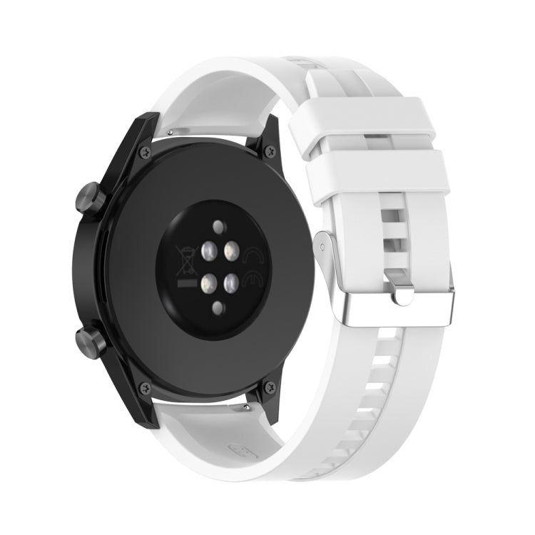 For Huawei Watch Buds / Watch 3 Pro New 22mm Silicone Silver Buckle Watch Band(White) - free shipping - PMC TechLife - Order now!