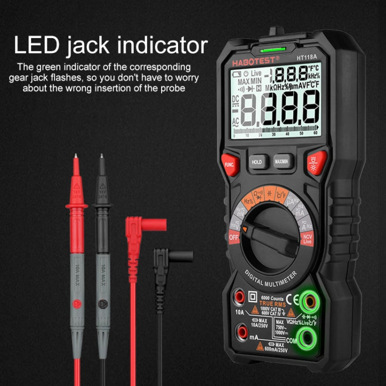 HABOTEST HT118A Handheld Double Backlight High-precision Automatic Digital Multimeter - free shipping - PMC TechLife - Order now!