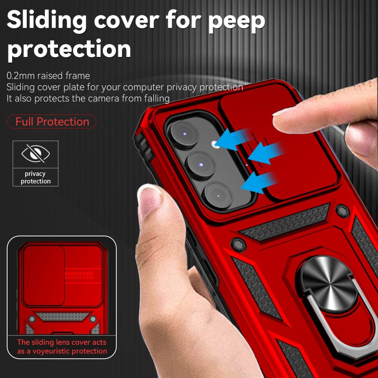For Samsung Galaxy A54 5G Sliding Camshield Holder Phone Case(Red) - free shipping - PMC TechLife - Order now!