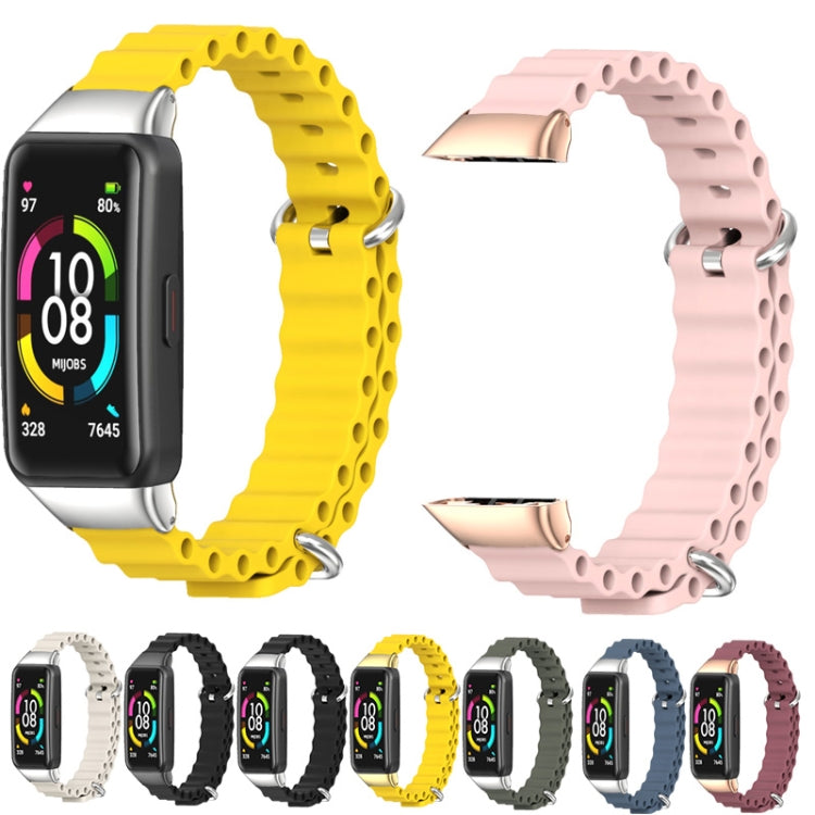 For Huawei Band 7 / 7 NFC MIJOBS CS Marine Silicone Breathable Watch Band(Black) - Watch Bands by MIJOBS | Online Shopping South Africa | PMC TechLife | Buy Now Pay Later Mobicred