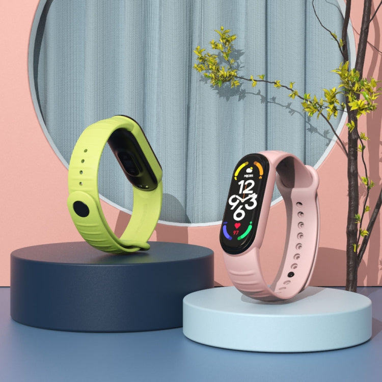 For Xiaomi Mi Band 7 / 6 / 5 MIJOBS Ripple Texture TPU Watch Band(Grass Green) - Watch Bands by MIJOBS | Online Shopping South Africa | PMC TechLife | Buy Now Pay Later Mobicred