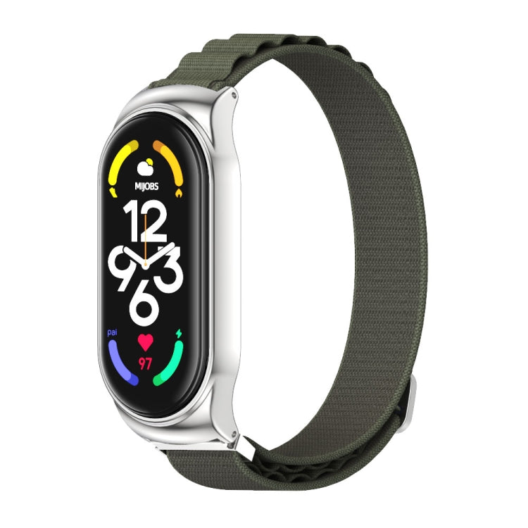 For Xiaomi Mi Band 6 / 5 / 4 / 3 MIJOBS CS Nylon Breathable Watch Band(Army Green Silver) - free shipping - PMC TechLife - Order now!