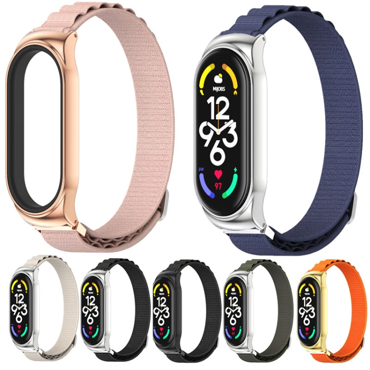 For Xiaomi Mi Band 6 / 5 / 4 / 3 MIJOBS CS Nylon Breathable Watch Band(Black Silver) - free shipping - PMC TechLife - Order now!
