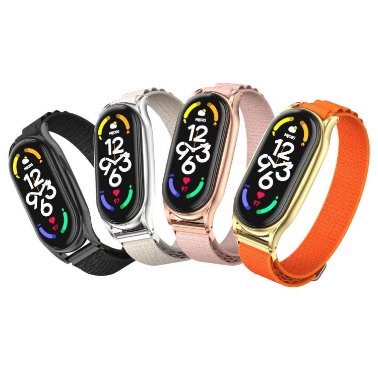 For Xiaomi Mi Band 6 / 5 / 4 / 3 MIJOBS PLUS Nylon Breathable Watch Band(Grey Silver) - Watch Bands by MIJOBS | Online Shopping South Africa | PMC TechLife | Buy Now Pay Later Mobicred
