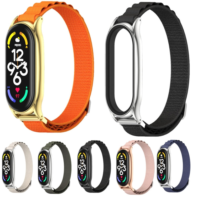 For Xiaomi Mi Band 7 / 7 NFC MIJOBS PLUS Nylon Breathable Watch Band(Black) - Watch Bands by MIJOBS | Online Shopping South Africa | PMC TechLife | Buy Now Pay Later Mobicred