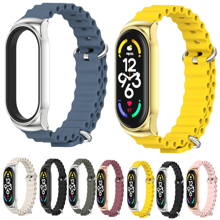For Xiaomi Mi Band 6 / 5 / 4 / 3 MIJOBS CS Marine Silicone Breathable Watch Band(Space Blue Silver) - free shipping - PMC TechLife - Order now!