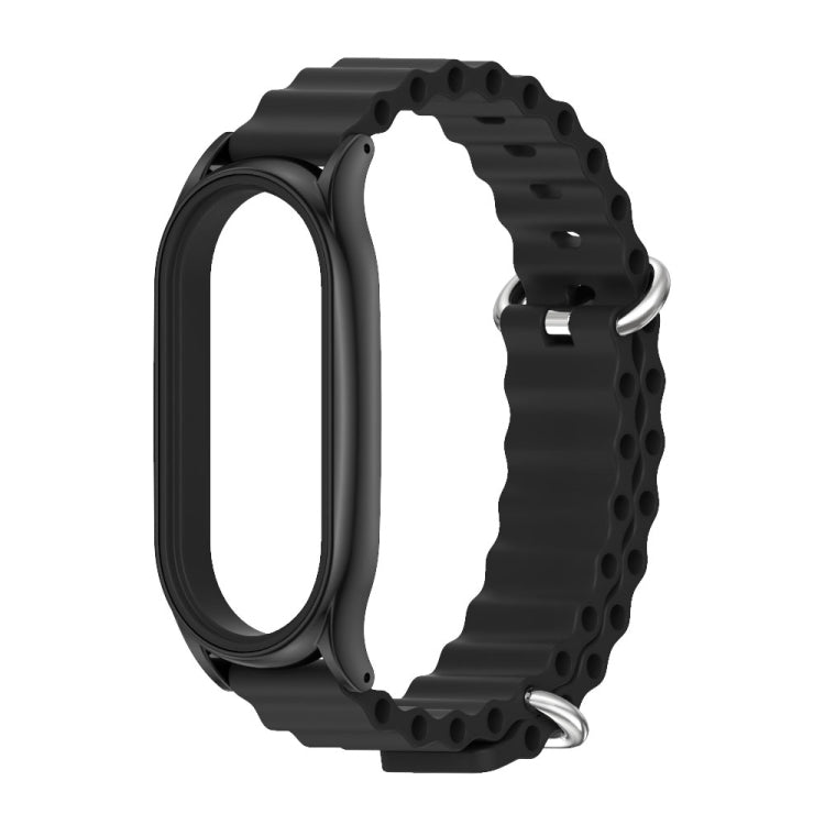 For Xiaomi Mi Band 6 / 5 / 4 / 3 MIJOBS PLUS Marine Silicone Breathable Watch Band(Black) - Watch Bands by MIJOBS | Online Shopping South Africa | PMC TechLife | Buy Now Pay Later Mobicred