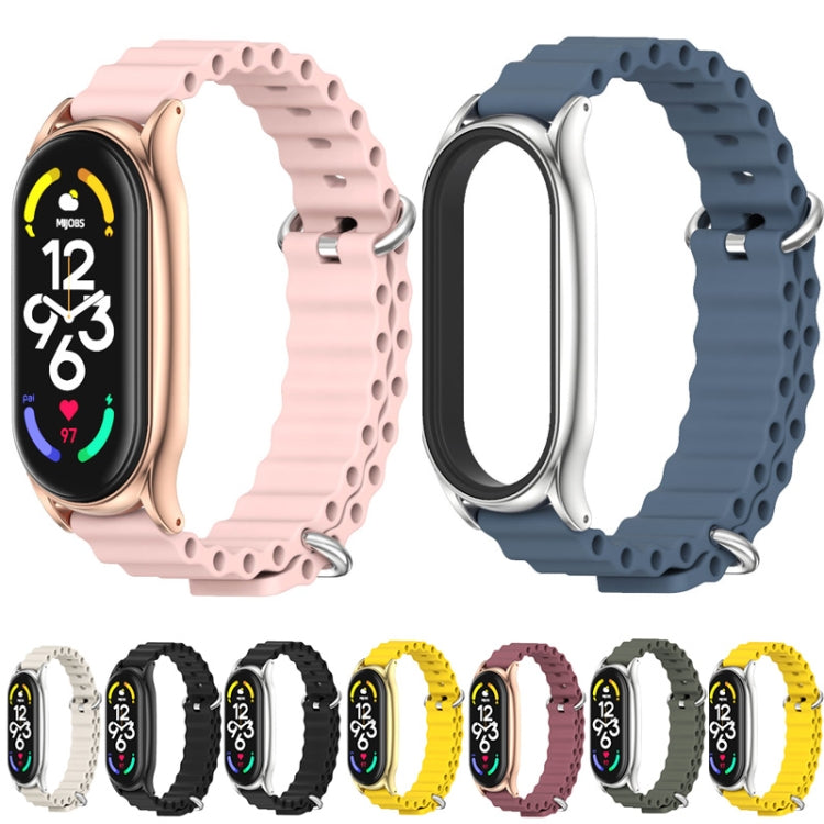 For Xiaomi Mi Band 6 / 5 / 4 / 3 MIJOBS PLUS Marine Silicone Breathable Watch Band(Yellow Gold) - Watch Bands by MIJOBS | Online Shopping South Africa | PMC TechLife | Buy Now Pay Later Mobicred