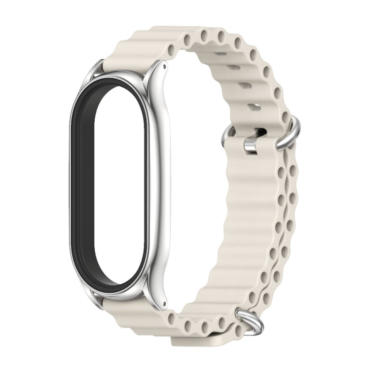 For Xiaomi Mi Band 7 / 7 NFC MIJOBS PLUS Marine Silicone Breathable Watch Band(Grey Silver) - free shipping - PMC TechLife - Order now!