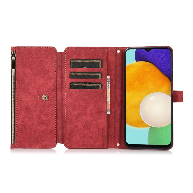 For Samsung Galaxy A13 4G / 5G / A04 / A04s Dream 9-Card Wallet Zipper Bag Leather Phone Case(Red) - free shipping - PMC TechLife - Order now!
