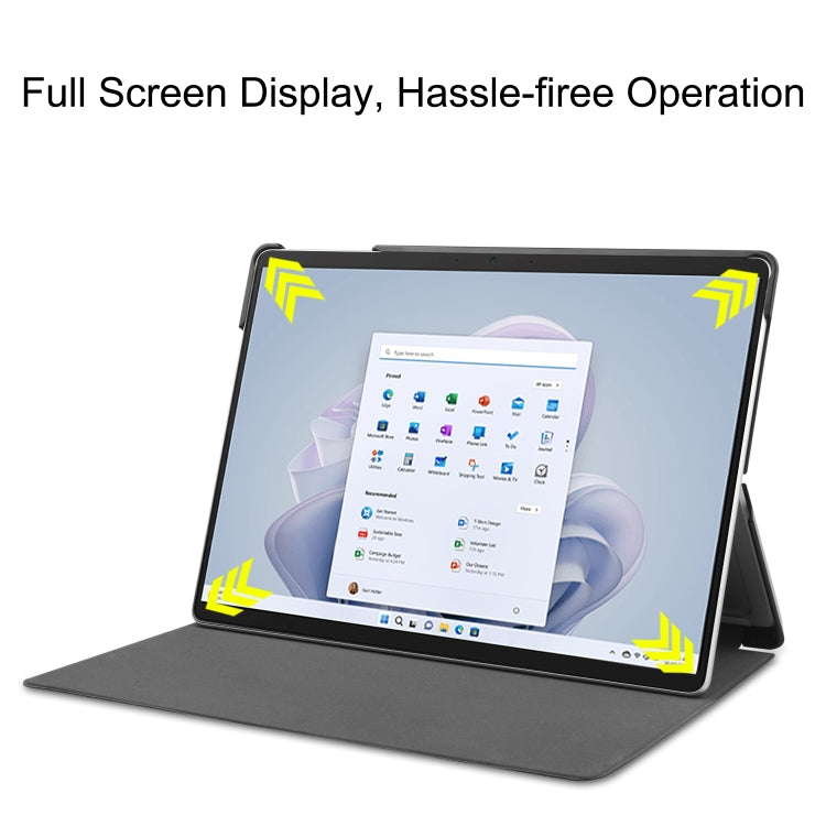 For Microsoft Surface Pro 9 Custer Pure Color Holder Leather Tablet Case(Black) - free shipping - PMC TechLife - Order now!