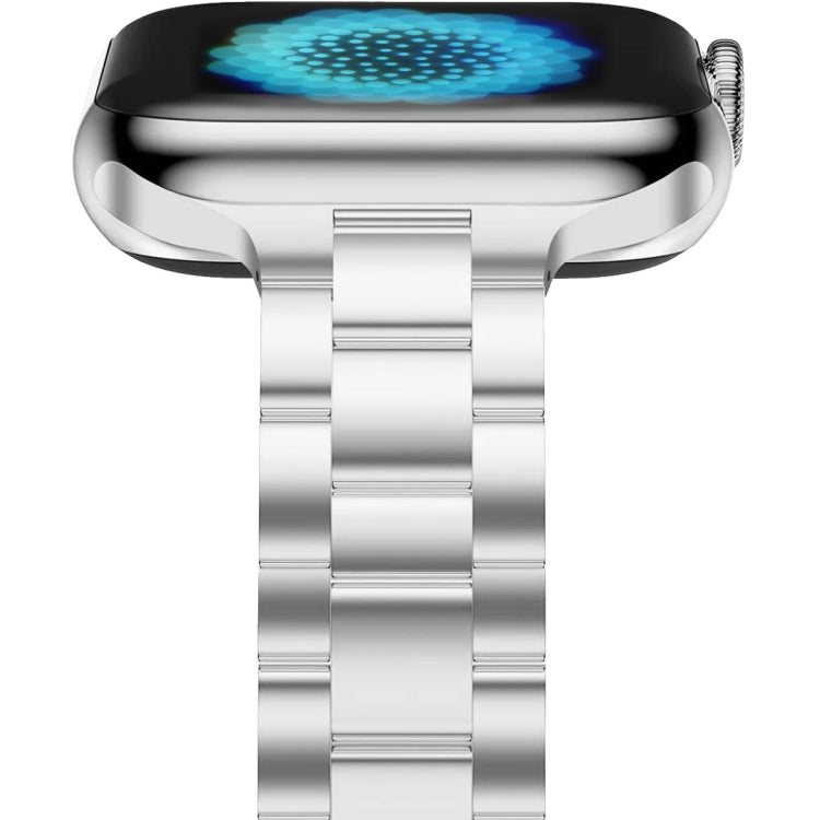 Small Waist Stainless Steel Watch Band For Apple Watch Series 9&8&7 41mm / SE 3&SE 2&6&SE&5&4 40mm / 3&2&1 38mm(Silver) - Watch Bands by PMC TechLife | Online Shopping South Africa | PMC TechLife | Buy Now Pay Later Mobicred