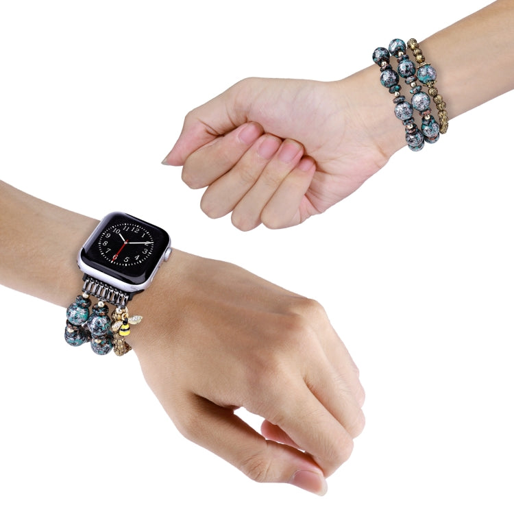 Rose Beads Watch Band For Apple Watch Ultra 49mm&Watch Ultra 2 49mm / Series 9&8&7 45mm / SE 3&SE 2&6&SE&5&4 44mm / 3&2&1 42mm(Rose Beads Bee) - free shipping - PMC TechLife - Order now!