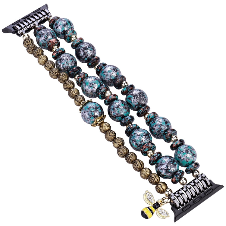 Rose Beads Watch Band For Apple Watch Series 9&8&7 41mm / SE 3&SE 2&6&SE&5&4 40mm / 3&2&1 38mm(Rose Beads Bee) - free shipping - PMC TechLife - Order now!