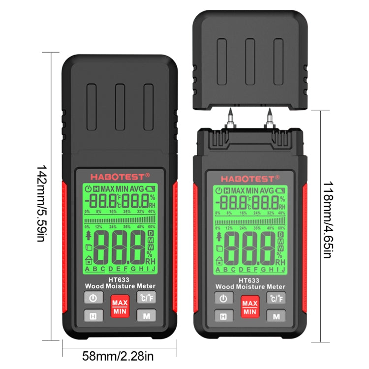 HABOTEST HT633 Portable Multifunctional Digital Display Wood Moisture Detector - PH & Moisture Meter by HABOTEST | Online Shopping South Africa | PMC TechLife | Buy Now Pay Later Mobicred