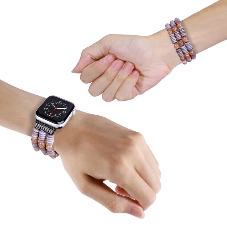 Pieces Beads Watch Band For Apple Watch Ultra 49mm&Watch Ultra 2 49mm / Series 9&8&7 45mm / SE 3&SE 2&6&SE&5&4 44mm / 3&2&1 42mm(Light Coffee) - free shipping - PMC TechLife - Order now!