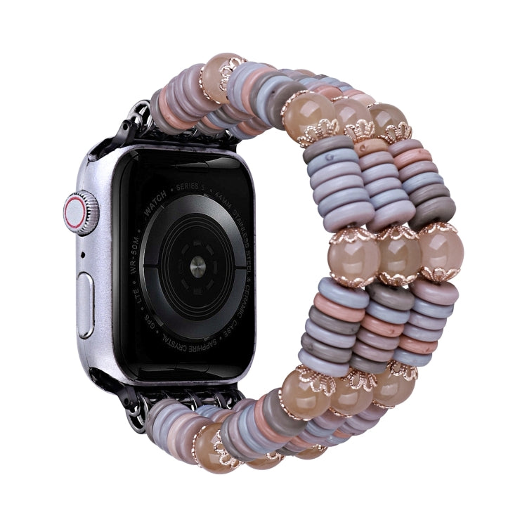 Pieces Beads Watch Band For Apple Watch Series 9&8&7 41mm / SE 3&SE 2&6&SE&5&4 40mm / 3&2&1 38mm(Light Coffee) - free shipping - PMC TechLife - Order now!