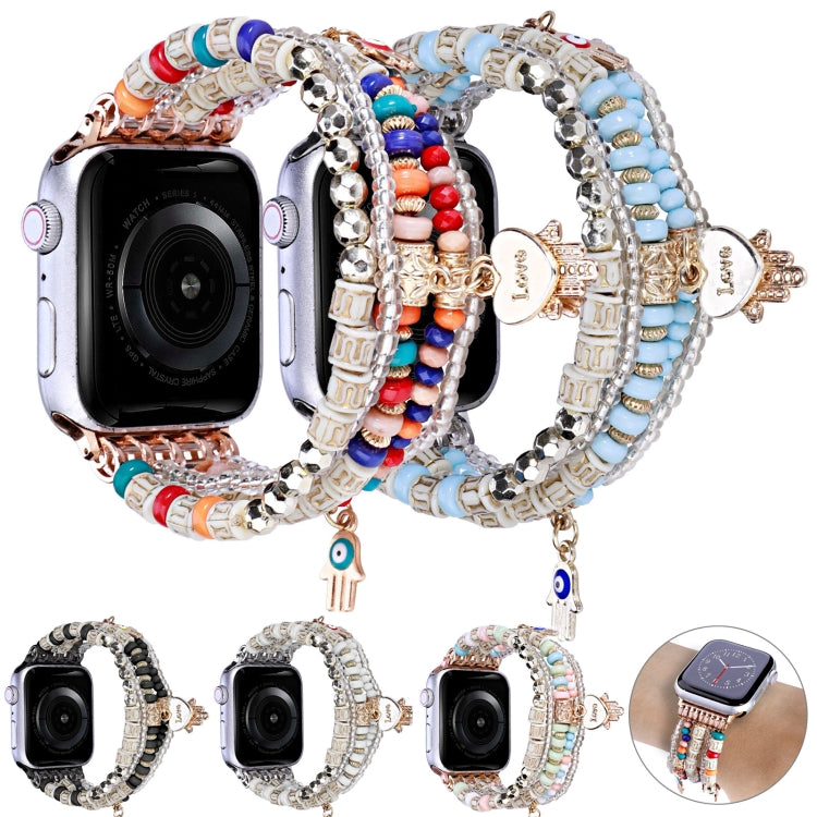 Forest Style Beads Watch Band For Apple Watch Ultra 49mm&Watch Ultra 2 49mm / Series 9&8&7 45mm / SE 3&SE 2&6&SE&5&4 44mm / 3&2&1 42mm(Pink) - free shipping - PMC TechLife - Order now!