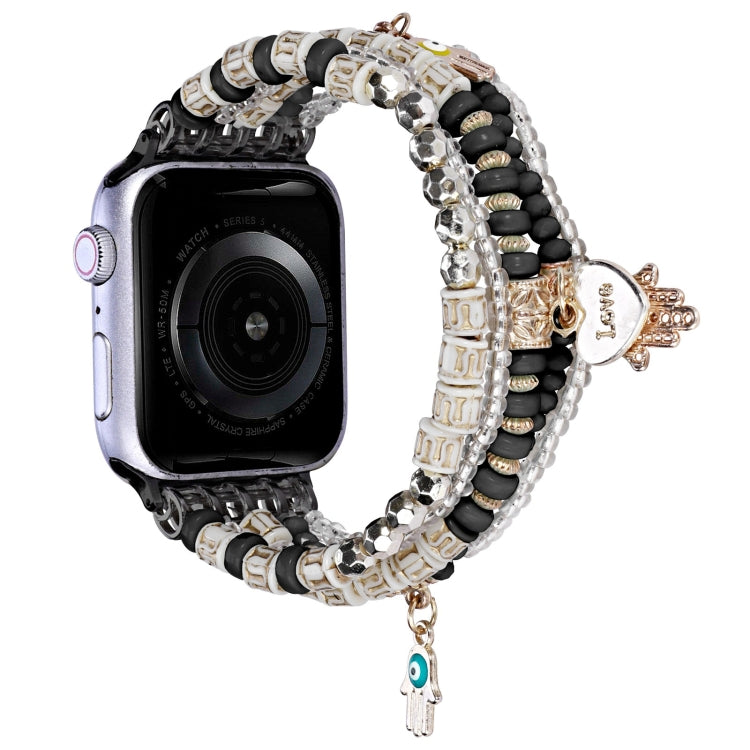 Forest Style Beads Watch Band For Apple Watch Series 9&8&7 41mm / SE 3&SE 2&6&SE&5&4 40mm / 3&2&1 38mm(Black) - free shipping - PMC TechLife - Order now!