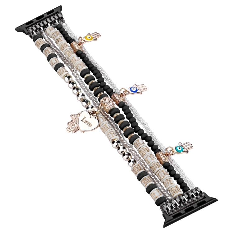 Forest Style Beads Watch Band For Apple Watch Series 9&8&7 41mm / SE 3&SE 2&6&SE&5&4 40mm / 3&2&1 38mm(Black) - free shipping - PMC TechLife - Order now!
