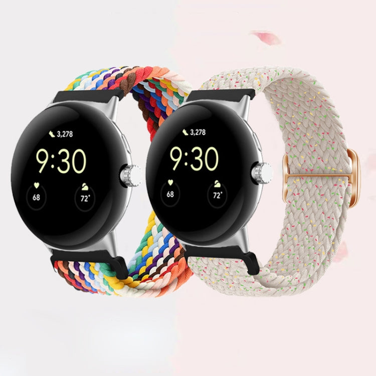 For Google Pixel Watch Buckle Nylon Braided Watch Band(Blue Pink) - free shipping - PMC TechLife - Order now!