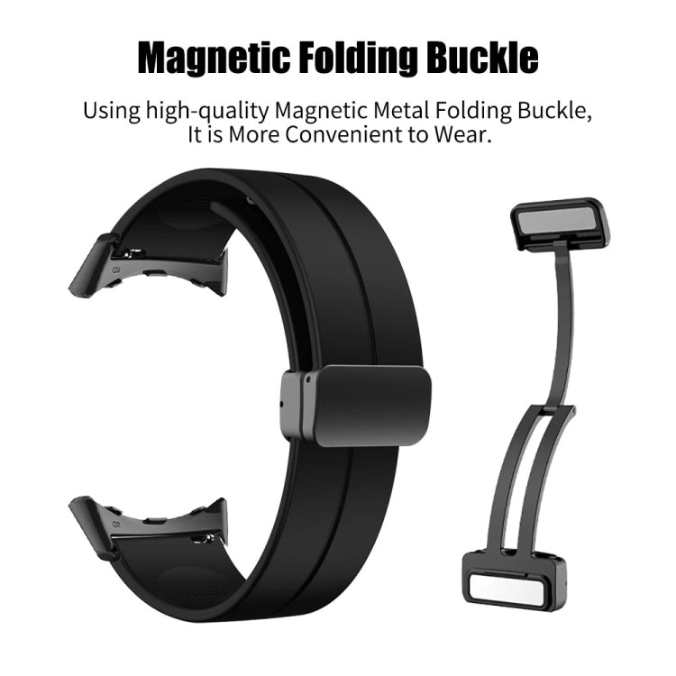 For Google Pixel Watch Solid-color Folding Buckle Silicone Watch Band(Black Wine Red) - free shipping - PMC TechLife - Order now!