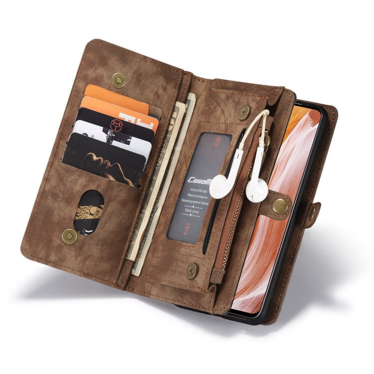 For Galaxy A71 CaseMe Detachable Multifunctional Horizontal Flip Leather Case, with Card Slot & Holder & Zipper Wallet & Photo Frame(Brown) - Galaxy Phone Cases by CaseMe | Online Shopping South Africa | PMC TechLife | Buy Now Pay Later Mobicred