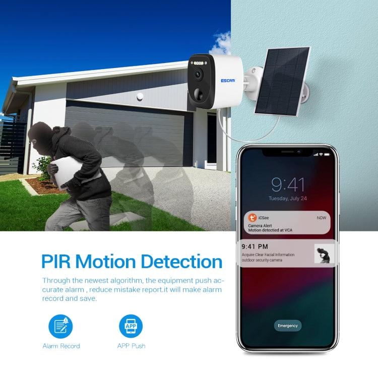 ESCAM QF370 3MP Cloud Storage PT WIFI Solar Panel IP Camera with PIR Alarm Support Night Vision & Two Way Audio - free shipping - PMC TechLife - Order now!