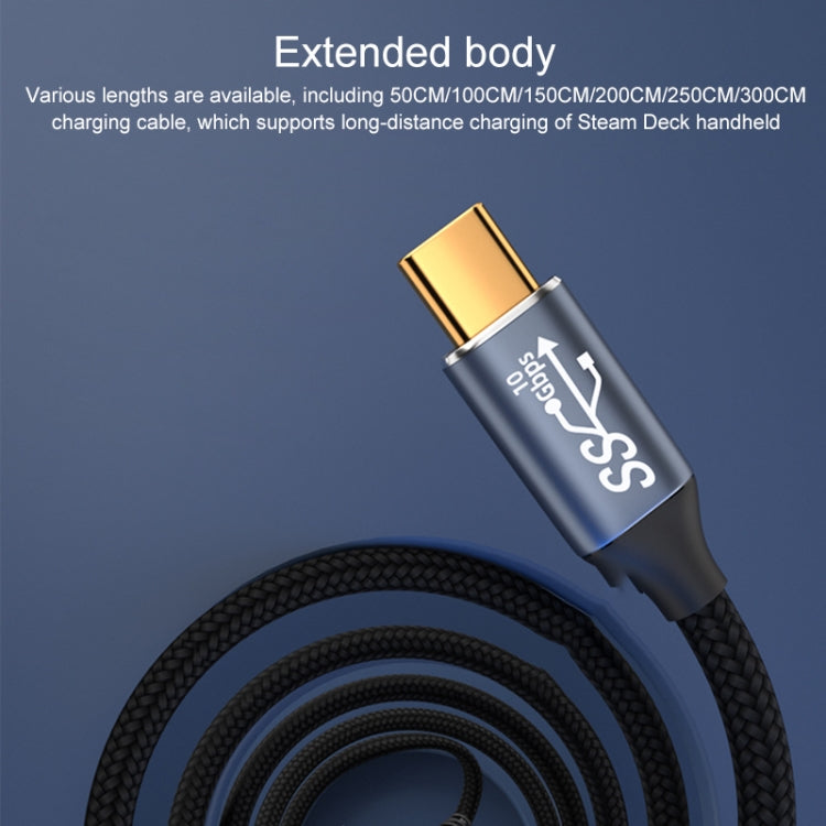 For Steam Deck Gen 100W USB-C/Type-C Male to USB-C/Type-C Female Stereo Curved Extension Cable, Length:0.5m - free shipping - PMC TechLife - Order now!