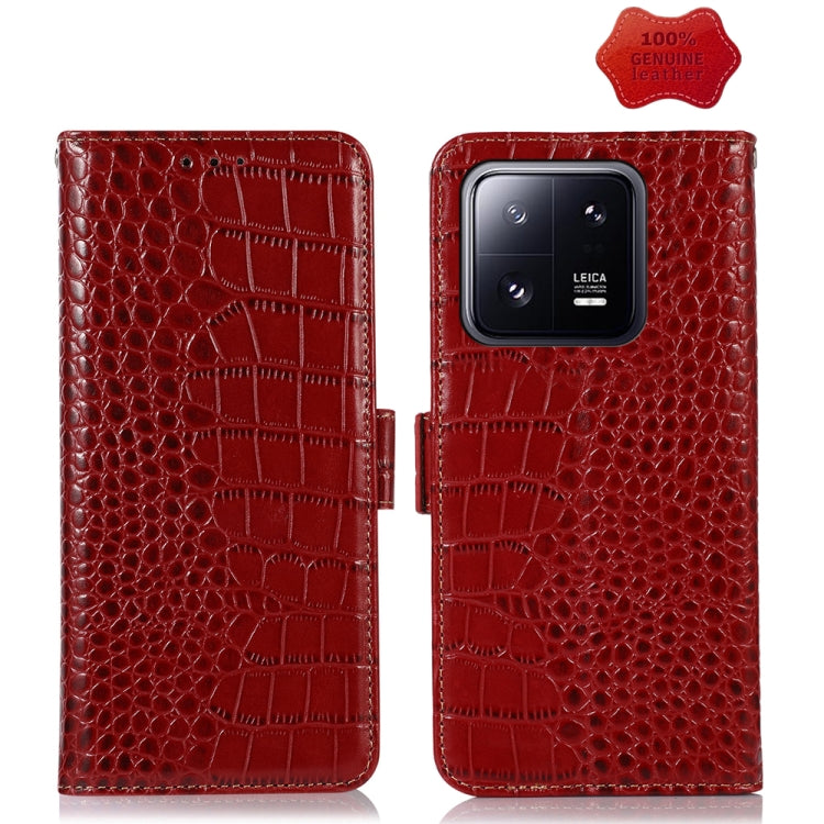 For Xiaomi 13 Pro Crocodile Top Layer Cowhide Leather Phone Case(Red) - 13 Pro Cases by PMC TechLife | Online Shopping South Africa | PMC TechLife