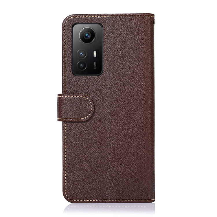 For Xiaomi Redmi Note 12S 4G KHAZNEH Litchi Texture Leather RFID Phone Case(Brown) - free shipping - PMC TechLife - Order now!
