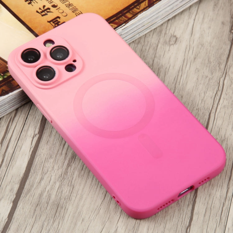 For iPhone 14 Pro Liquid TPU Silicone Gradient MagSafe Phone Case(Pink Red) - free shipping - PMC TechLife - Order now!