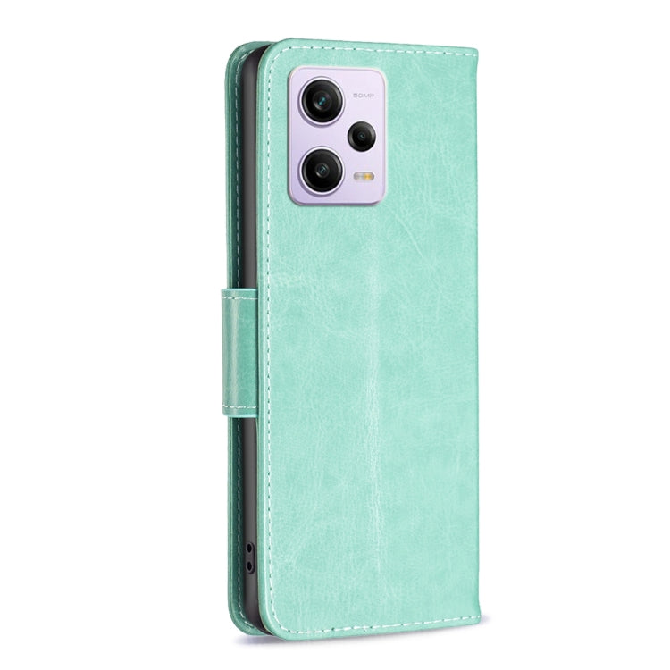 For Xiaomi Redmi Note 12 Pro 5G Global Embossing Two Butterflies Pattern Leather Phone Case(Green) - free shipping - PMC TechLife - Order now!