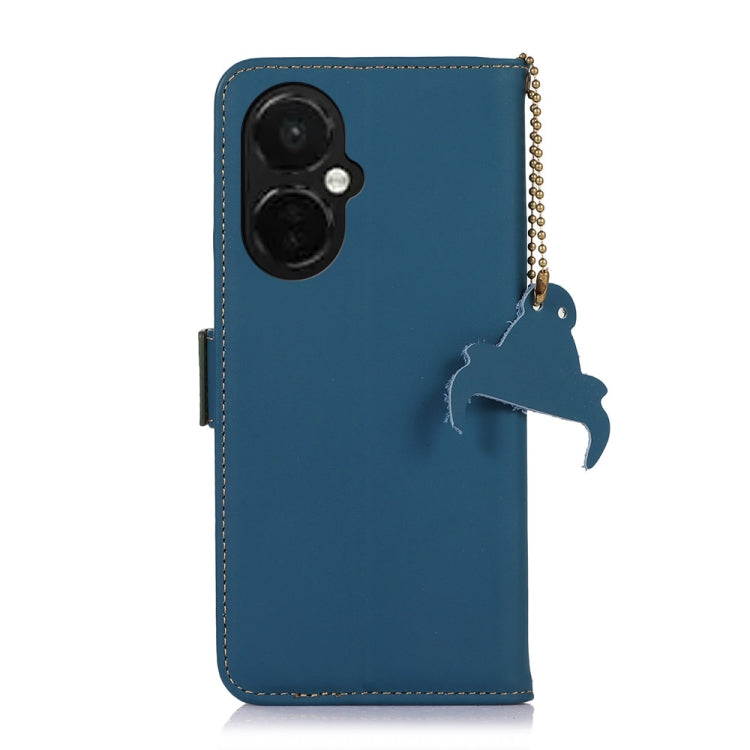 For OnePlus Nord CE 3 Lite Genuine Leather Magnetic RFID Leather Phone Case(Blue) - free shipping - PMC TechLife - Order now!
